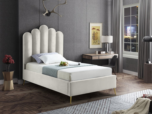 Lily Velvet Twin Bed Cream - LilyCream-T