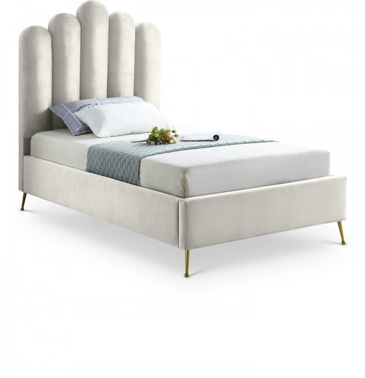 Lily Velvet Twin Bed Cream - LilyCream-T