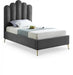 Lily Velvet Twin Bed Grey - LilyGrey-T