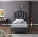 Lily Velvet Twin Bed Grey - LilyGrey-T