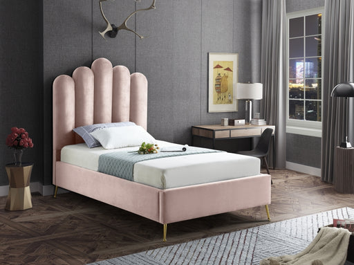 Lily Velvet Twin Bed Pink - LilyPink-T