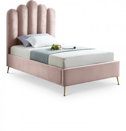 Lily Velvet Twin Bed Pink - LilyPink-T