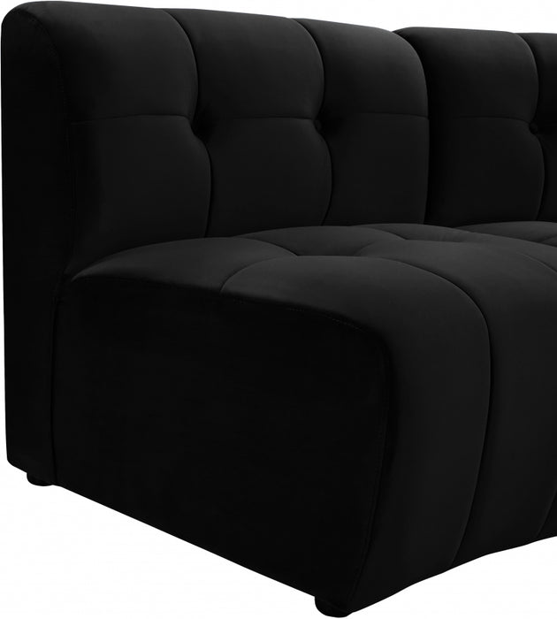 Limitless Modular Velvet Loveseat Black - 645Black-2PC