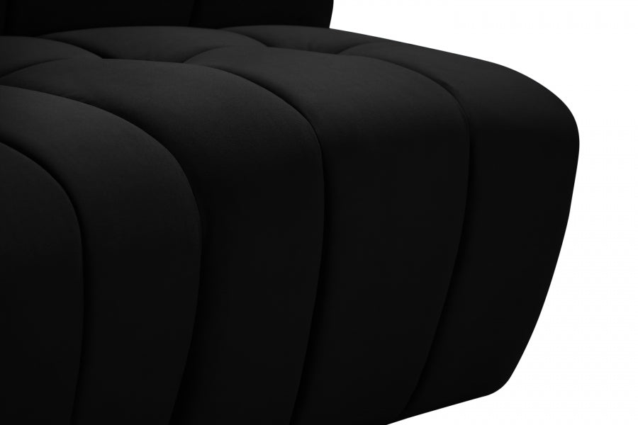 Limitless Modular Velvet Loveseat Black - 645Black-2PC