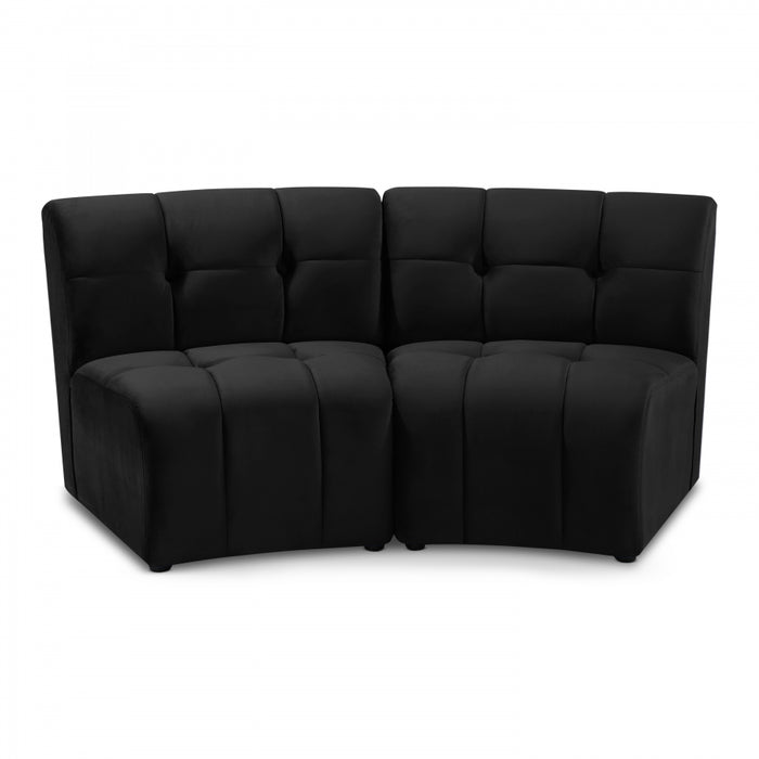 Limitless Modular Velvet Loveseat Black - 645Black-2PC