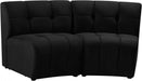 Limitless Modular Velvet Loveseat Black - 645Black-2PC