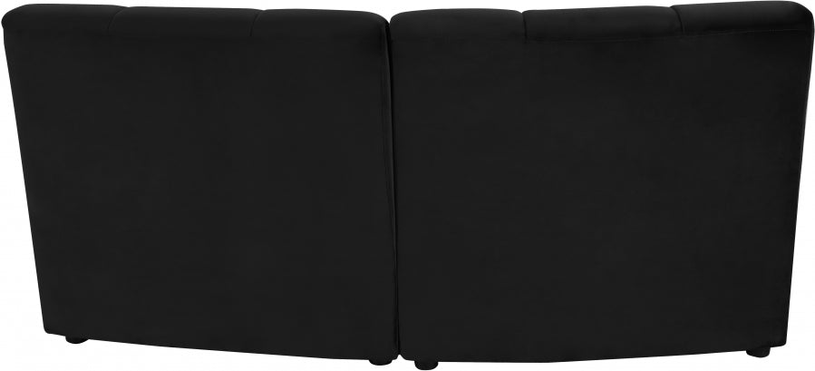 Limitless Modular Velvet Loveseat Black - 645Black-2PC