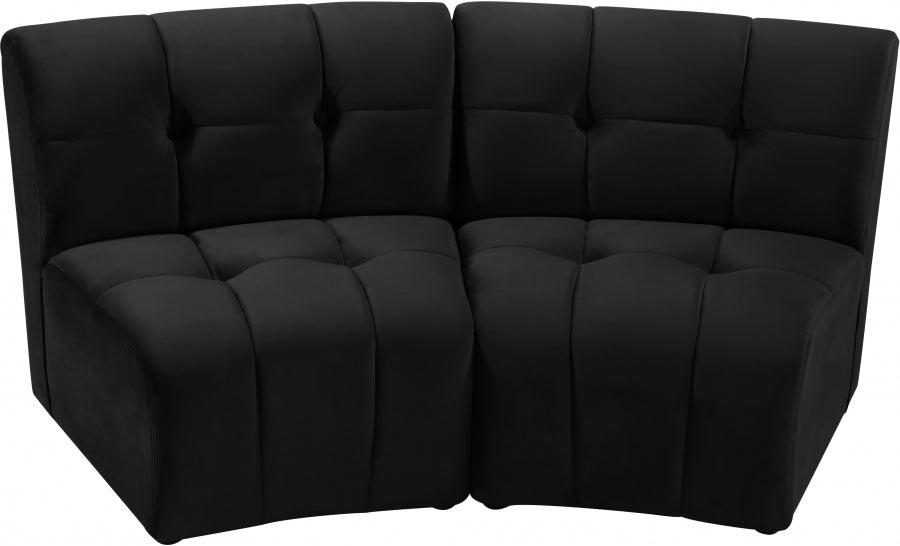 Limitless Modular Velvet Loveseat Black - 645Black-2PC