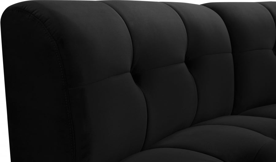 Limitless Modular Velvet Loveseat Black - 645Black-2PC