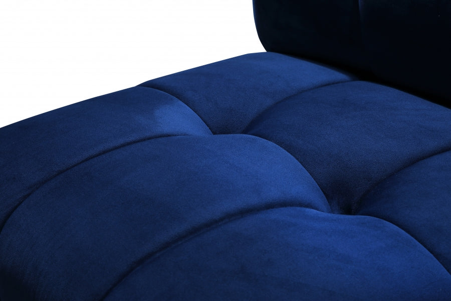 Limitless Modular Velvet Loveseat Blue - 645Navy-2PC