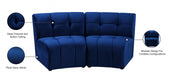 Limitless Modular Velvet Loveseat Blue - 645Navy-2PC