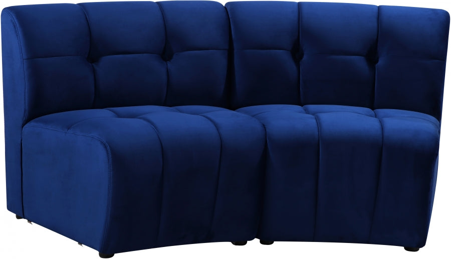 Limitless Modular Velvet Loveseat Blue - 645Navy-2PC