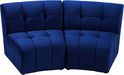 Limitless Modular Velvet Loveseat Blue - 645Navy-2PC