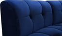 Limitless Modular Velvet Loveseat Blue - 645Navy-2PC