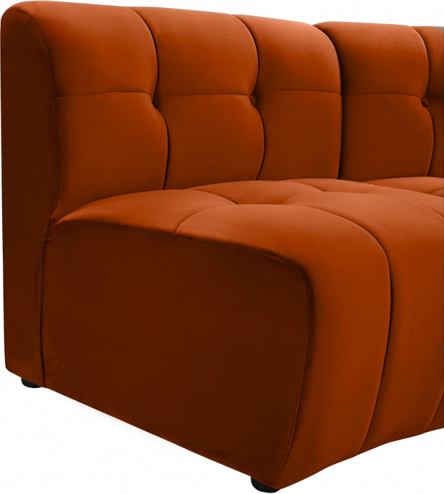 Limitless Modular Velvet Loveseat Cognac - 645Cognac-2PC