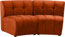 Limitless Modular Velvet Loveseat Cognac - 645Cognac-2PC