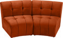 Limitless Modular Velvet Loveseat Cognac - 645Cognac-2PC