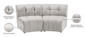 Limitless Modular Velvet Loveseat Cream - 645Cream-2PC