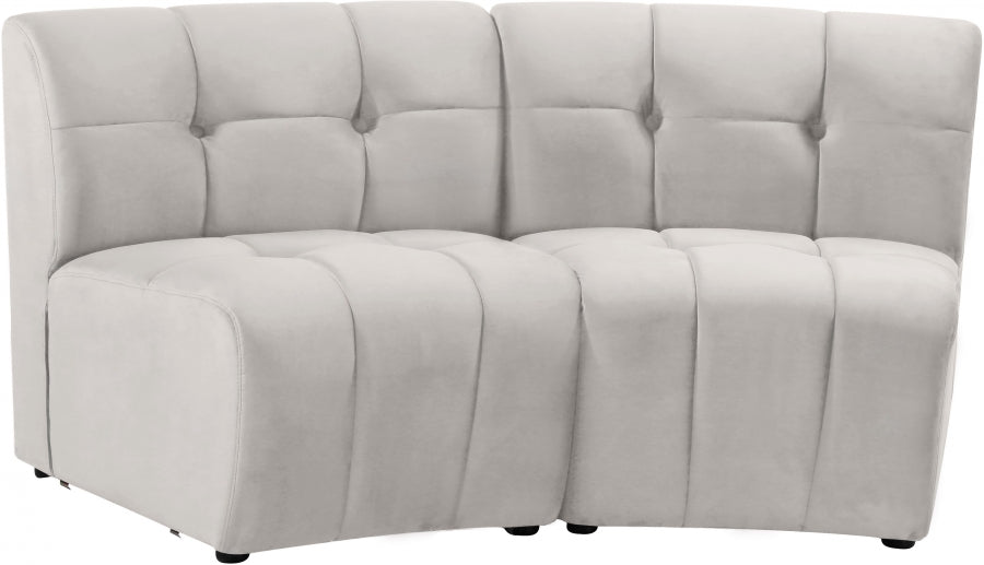 Limitless Modular Velvet Loveseat Cream - 645Cream-2PC