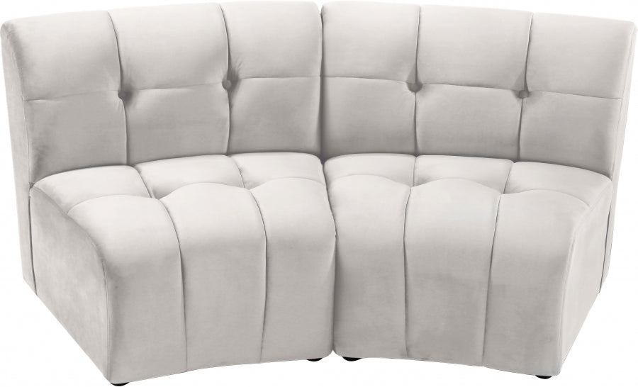 Limitless Modular Velvet Loveseat Cream - 645Cream-2PC