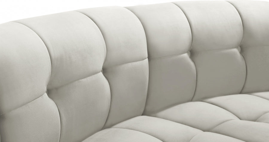 Limitless Modular Velvet Loveseat Cream - 645Cream-2PC