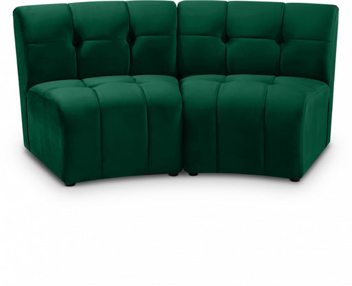 Limitless Modular Velvet Loveseat Green - 645Green-2PC