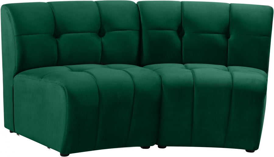 Limitless Modular Velvet Loveseat Green - 645Green-2PC