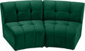 Limitless Modular Velvet Loveseat Green - 645Green-2PC