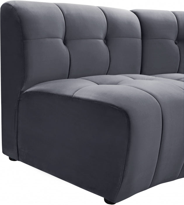 Limitless Modular Velvet Loveseat Grey - 645Grey-2PC