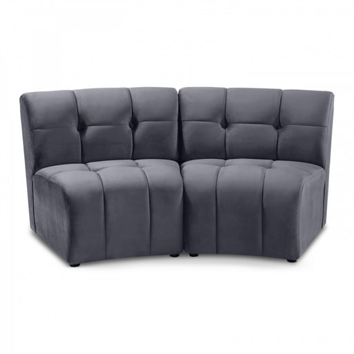 Limitless Modular Velvet Loveseat Grey - 645Grey-2PC