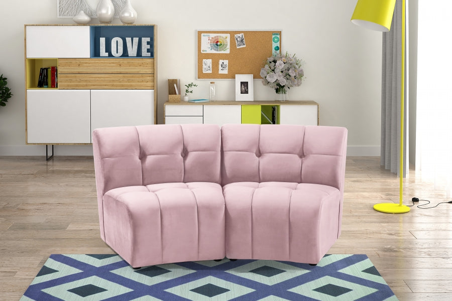 Limitless Modular Velvet Loveseat Pink - 645Pink-2PC