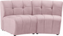 Limitless Modular Velvet Loveseat Pink - 645Pink-2PC