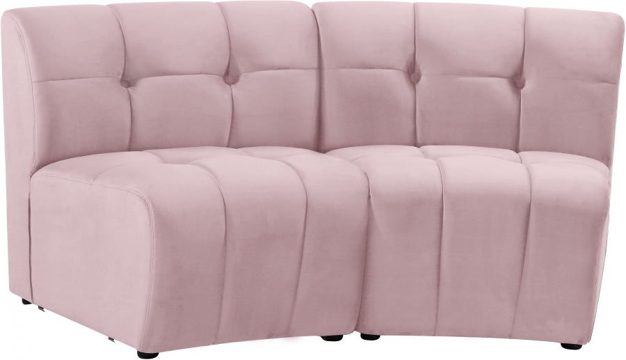 Limitless Modular Velvet Loveseat Pink - 645Pink-2PC