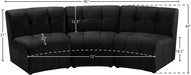 Limitless Modular Velvet Sofa Black - 645Black-3PC