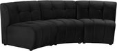 Limitless Modular Velvet Sofa Black - 645Black-3PC