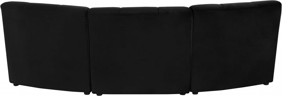 Limitless Modular Velvet Sofa Black - 645Black-3PC