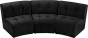 Limitless Modular Velvet Sofa Black - 645Black-3PC