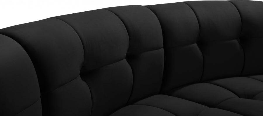 Limitless Modular Velvet Sofa Black - 645Black-3PC