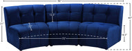 Limitless Modular Velvet Sofa Blue - 645Navy-3PC