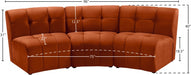 Limitless Modular Velvet Sofa Cognac - 645Cognac-3PC