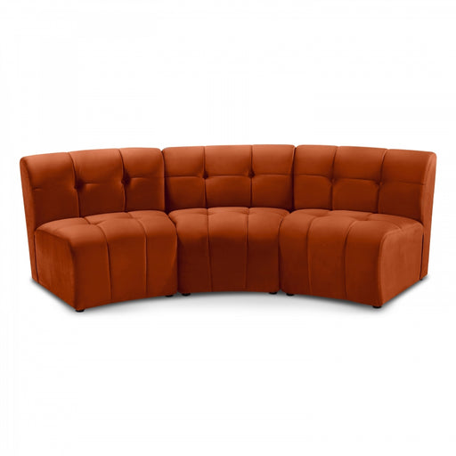 Limitless Modular Velvet Sofa Cognac - 645Cognac-3PC