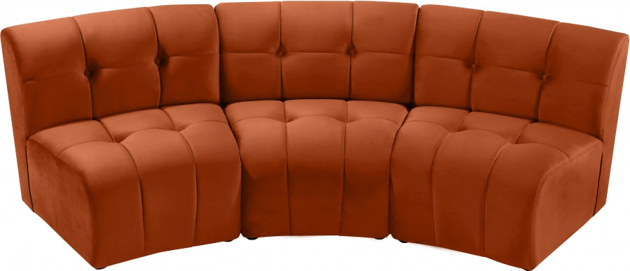 Limitless Modular Velvet Sofa Cognac - 645Cognac-3PC