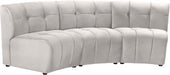 Limitless Modular Velvet Sofa Cream - 645Cream-3PC