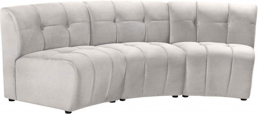 Limitless Modular Velvet Sofa Cream - 645Cream-3PC