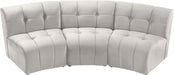 Limitless Modular Velvet Sofa Cream - 645Cream-3PC