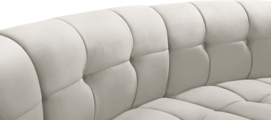 Limitless Modular Velvet Sofa Cream - 645Cream-3PC