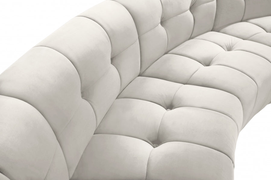 Limitless Modular Velvet Sofa Cream - 645Cream-3PC