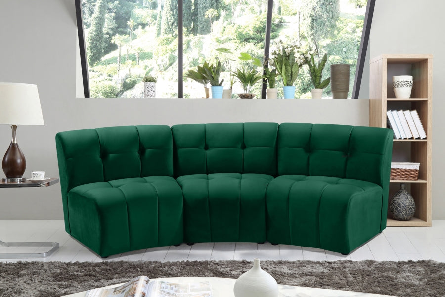 Limitless Modular Velvet Sofa Green - 645Green-3PC