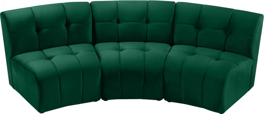 Limitless Modular Velvet Sofa Green - 645Green-3PC