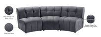 Limitless Modular Velvet Sofa Grey - 645Grey-3PC